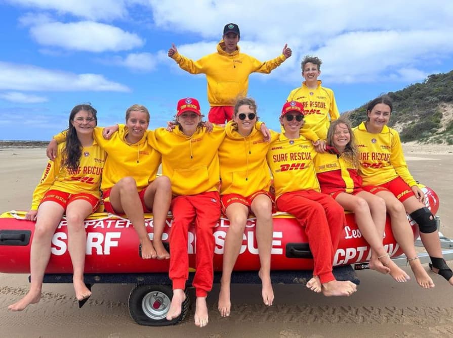 Patrol team sitting on an inflatable rescue boat