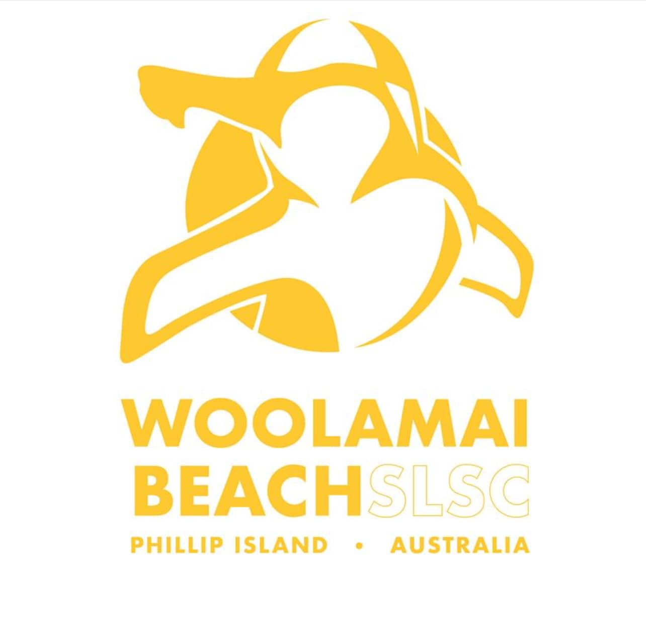 Woolamai Beach Surf Life Saving Club logo with a penguin
